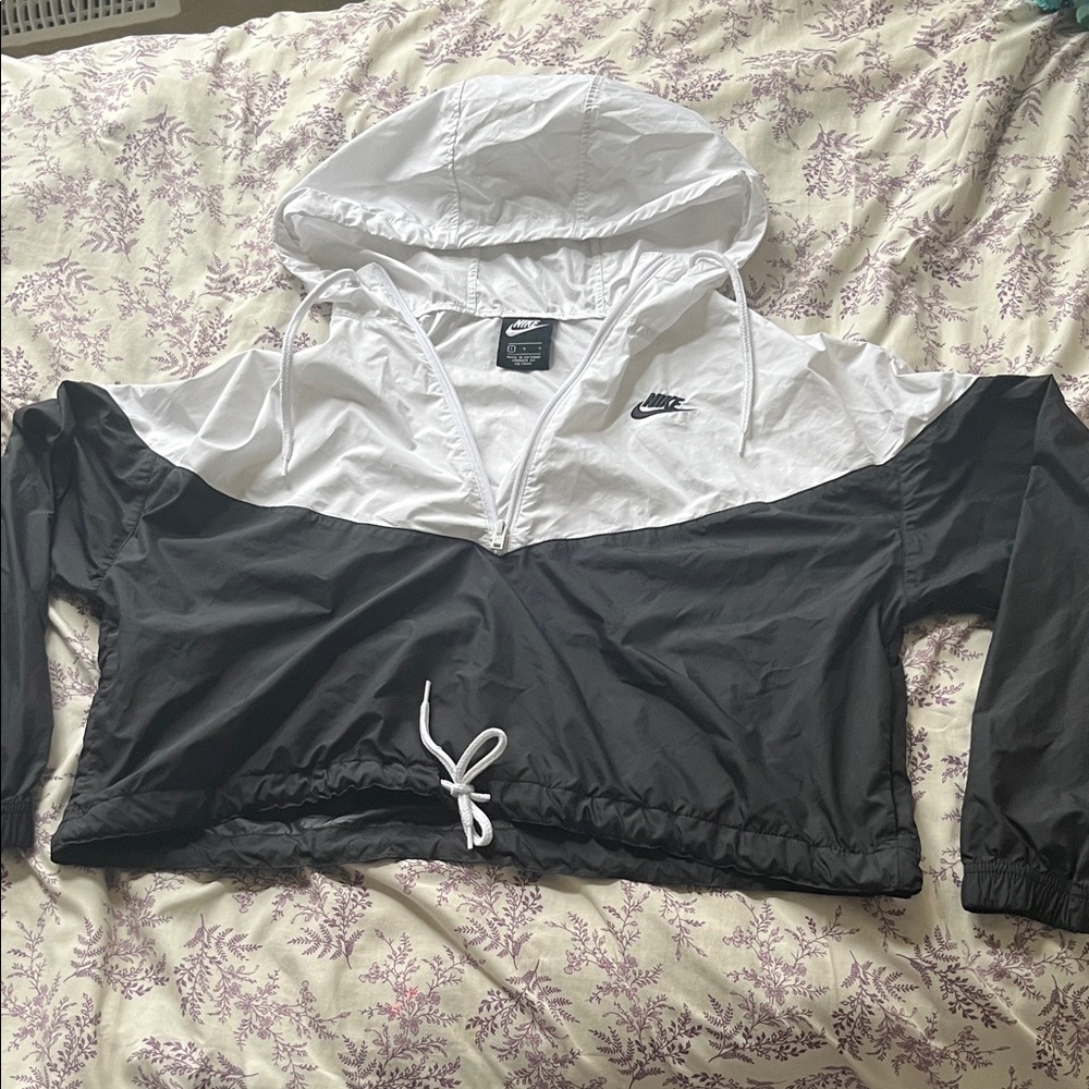Nike Black and White Hooded Jacket